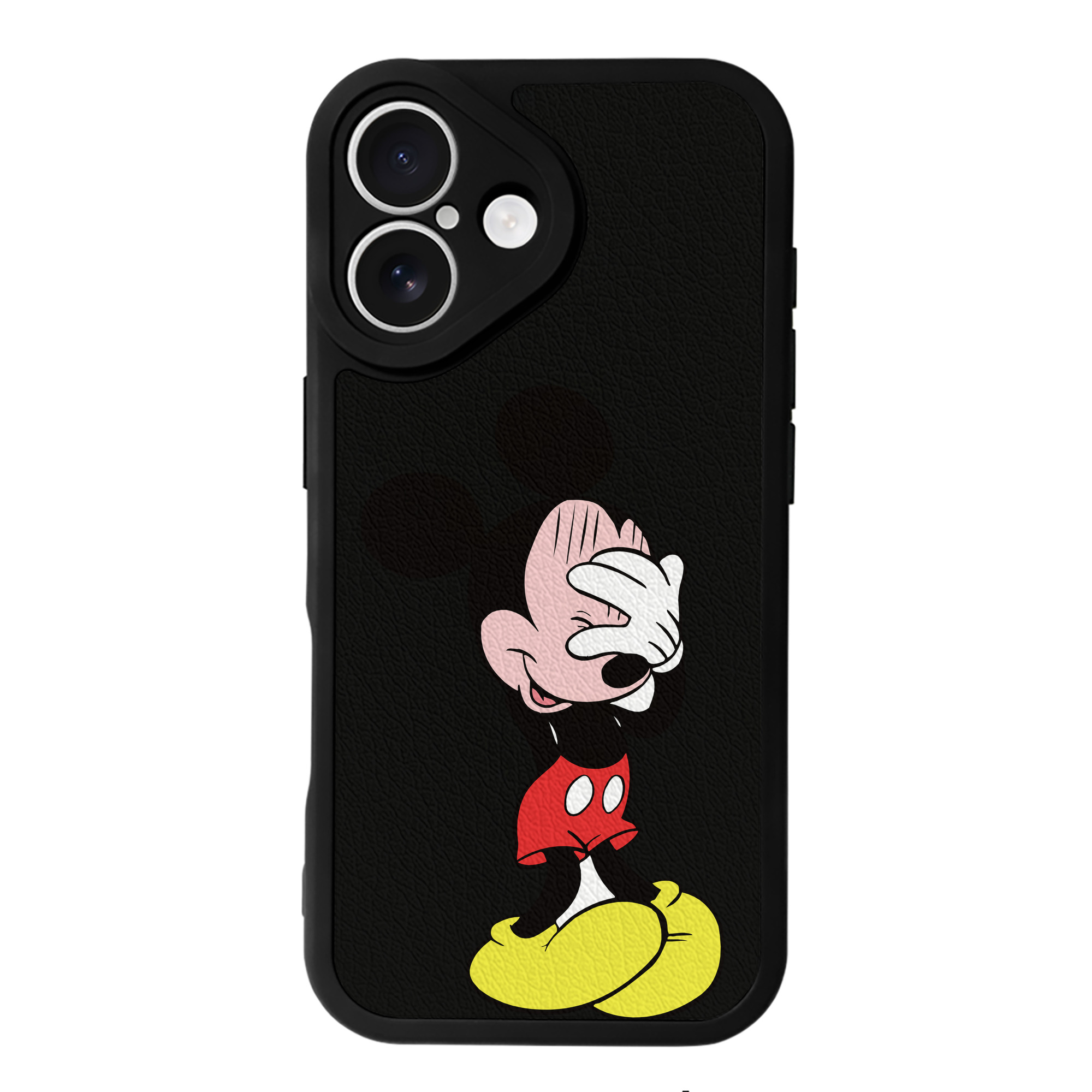 （画像用） ミッキーマウス Mickey Mouse 【iPhone 16シリーズ対応】シリコンスマホケース（レザー調） 材質：シリコン